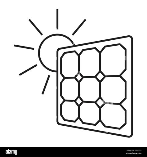 Line Art Vector Icon A Renewable Energy Solar Panels For Apps Or