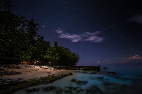 Tropical Island By Night Makunudu Indian Ocean Maldives Patternpictures