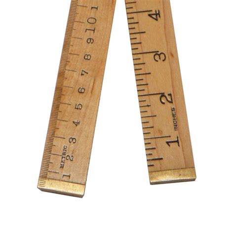 Wooden Rule Meter Yard Stick Ruler Imperial Metric Mm Cm Inches With