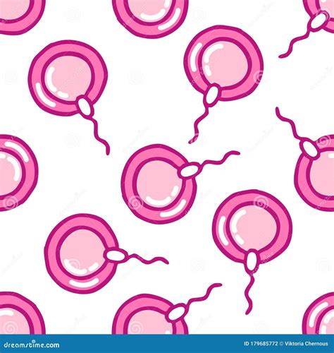 Ovum And Sperm Seamless Doodle Pattern Stock Illustration Illustration Of Reproductive Male