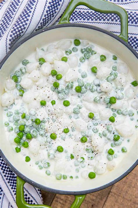 Creamed Onions And Peas Dinner Then Dessert