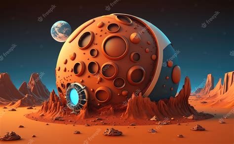 Premium Photo A Space Mars Cartoon Background Illustrations For Kids