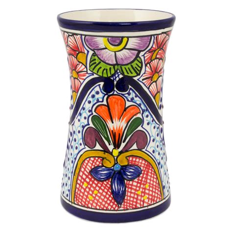 Unicef Market Talavera Inspired 8 Inch Ceramic Vase From Mexico
