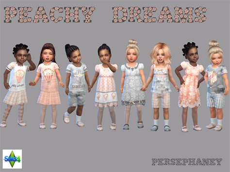 Peachy Dreams By Persephaney Sims Sims 4 Toddler Sims 4 Toddler Clothes