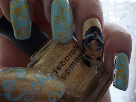 My Adventures In Nail Polish Yay Disney Princesses Jasmine Nail Art