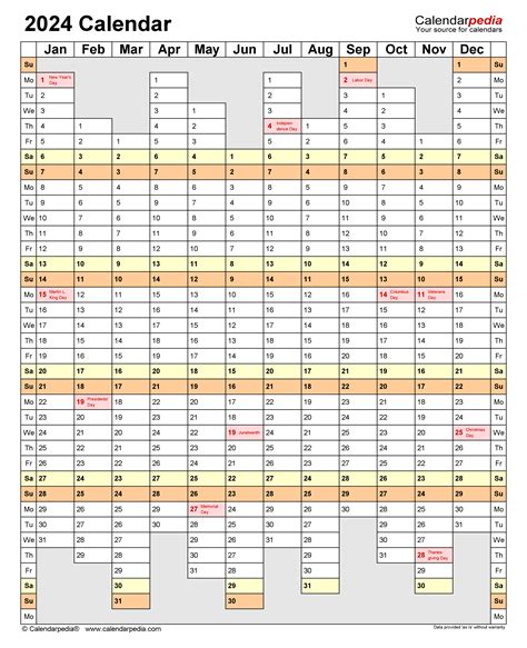 2024 Yearly Calendar Printable 2024 Printable Calendar 2024