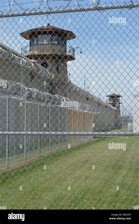 American Maximum Security Prison Guard Tower And Perimeter Wall Tower