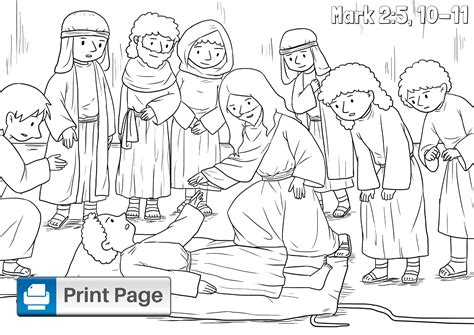 Jesus Heals The Paralytic Man Coloring Pages For Kids Connectus
