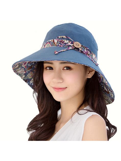 Affordable Prices Women Summer Wide Brim Cotton Hat Ladies Floppy Foldable Beach Sun Bucket Cap