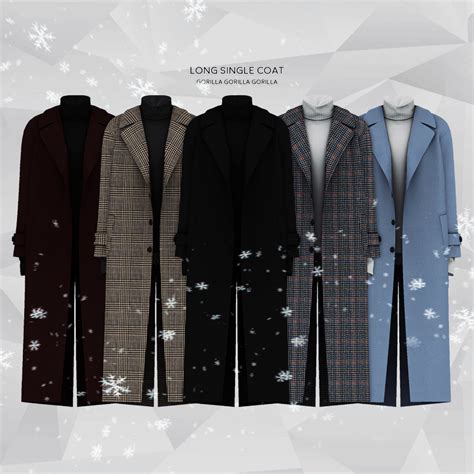 Long Single Coat Patreon Sims 4 Male Clothes Sims 4 Men Clothing