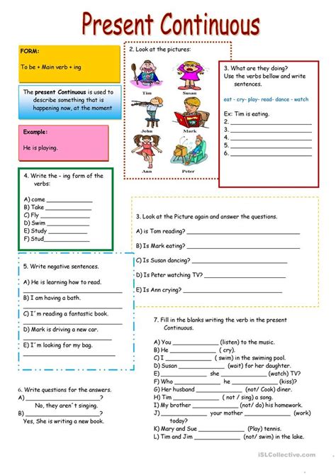 Present Continuous Worksheet Free Esl Printable Worksheets Made By