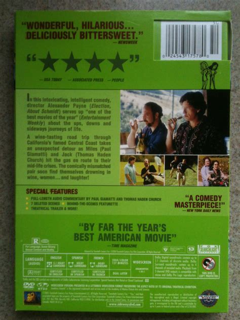 Sideways Dvd 2009 Widescreen Like New With Slipcover Paul Giamatti