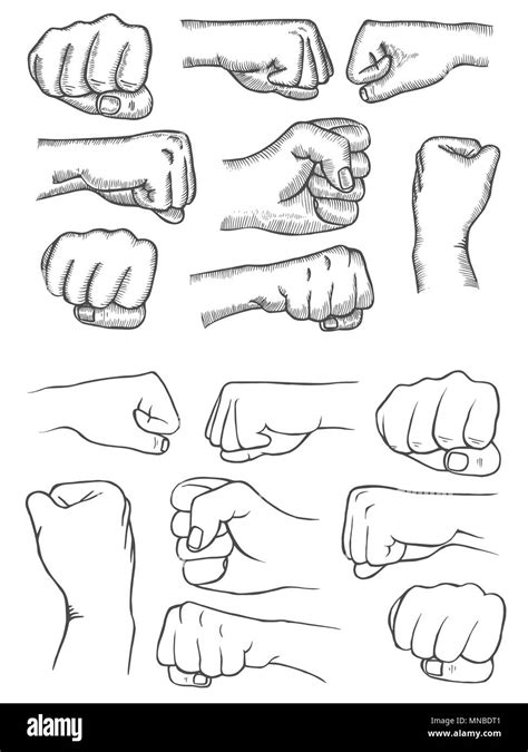 Drawing A Fist White And Black Drawing Drawing Image