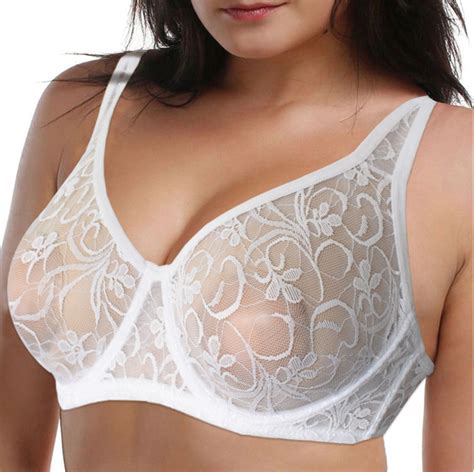 Busty Women Bras Lace Unlined See Through Sexy Lingerie Brassiere