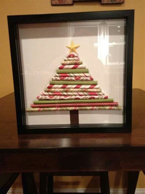 Rolled Paper Christmas Tree In Shadow Box Christmas Frames Paper