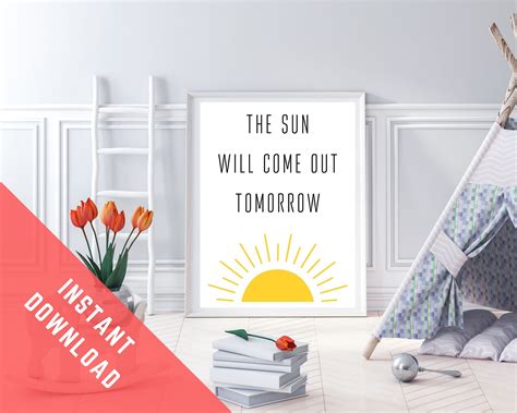 Nursery Wall Print The Sun Will Come Out Tomorrow Etsy