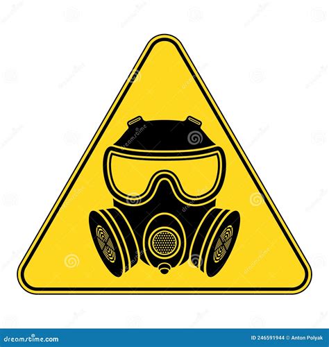 Biohazard Sign Gas Mask Icon Chemical Attack Stock Vector