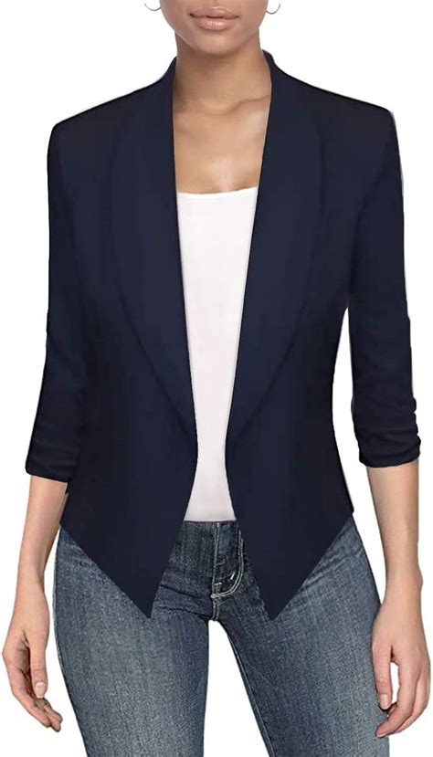 hybrid and company womens casual work office open front blazer jk1133x e3400 navy 2x uk