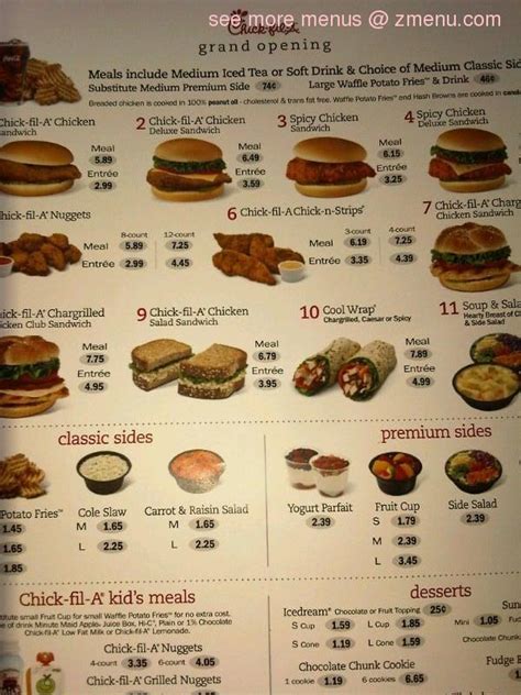 Before placing your order, please inform your server. Online Menu of Chick-fil-A Restaurant, St. George, Utah, 84790 - Zmenu