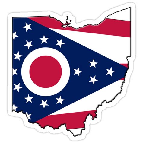 Ohio State Flag And Outline Stickers By Davedinho Redbubble