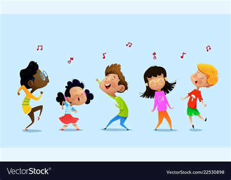 Dancing Cartoon Children Royalty Free Vector Image