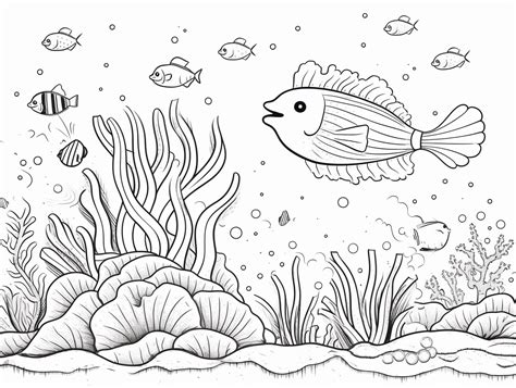 Peaceful Ocean Scene Coloring Coloring Page