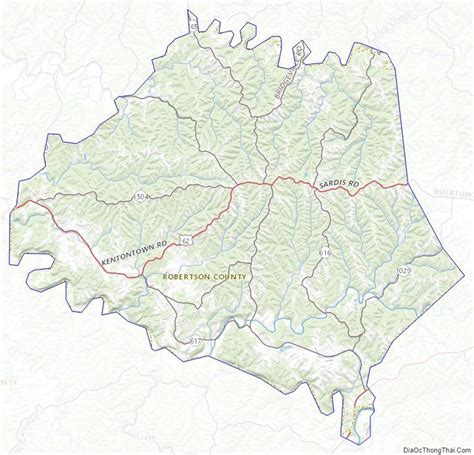 Topographic Map Of Robertson County Kentucky Kentucky