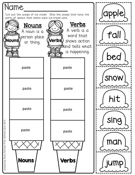 This worksheet will help familiarize your child with two important parts of speech: The Moffatt Girls: Fall Math and Literacy Packet (1st ...