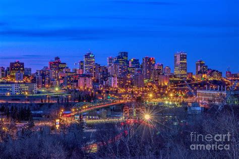 Downtown Edmonton Evening Vibrant Photograph By Josephine Cleopahrt