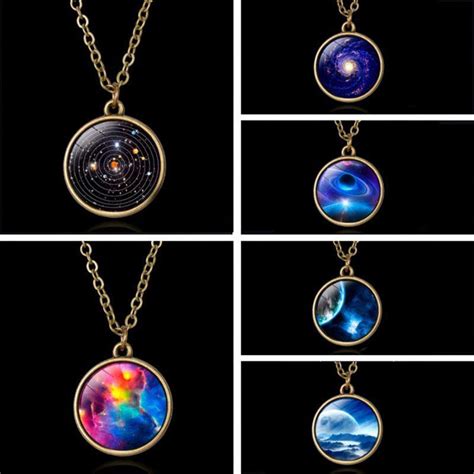 Retro Galaxy Necklace Nebula Jewelry Stars And Universe Space Pendant