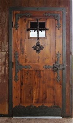 Measure the kick plate and mark the middle with masking tape. Gothic Cathedral Iron Kick Plate | Rustic exterior doors ...