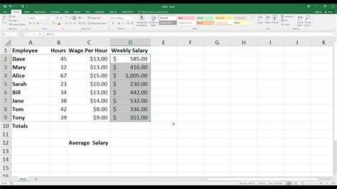 How To Calculate Weekly Salary In Excel Hd Youtube