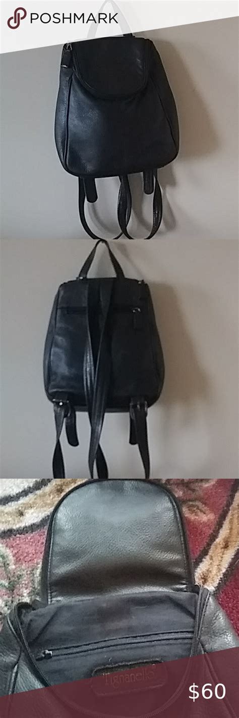 Fab Tignanello Soft Black Leather Backpack Black Leather Backpack