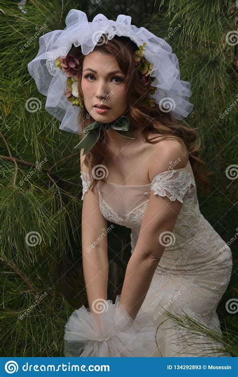 European Fashion Model Wedding Gown Stock Image Image Of Girl Beauty