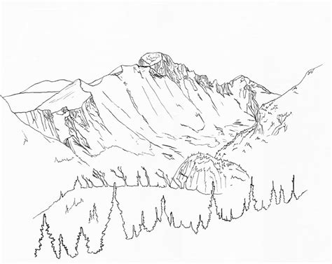 Line Drawing Of Mountains At Getdrawings Free Download