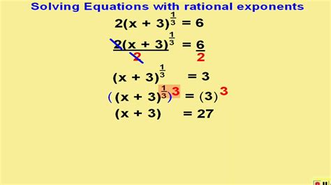 Solving Rational Exponent Equations Youtube