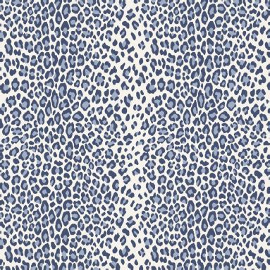 Leopard Indigo Woven Fabric Warner House