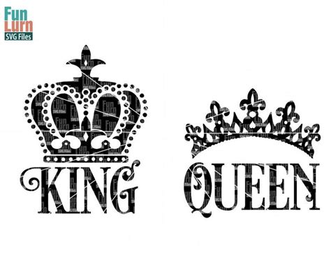 King SVG Queen SVG King Crown Queen Crown Svg Design Svg Png Dxf