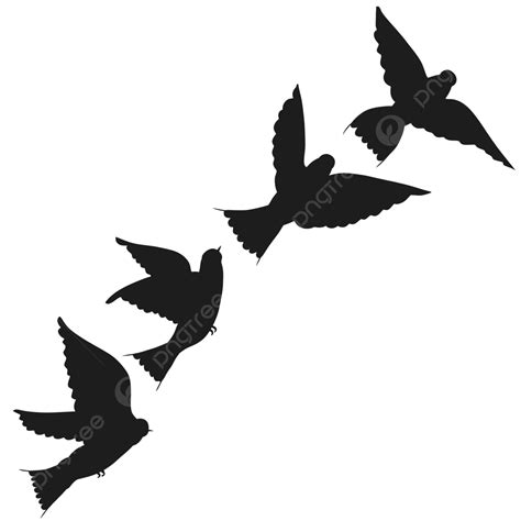 Flying Swallows Clipart Hd Png Flying Birds Swallow In Silhoutte