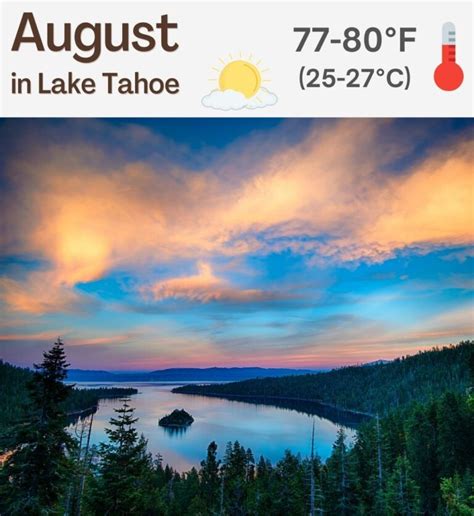 Lake Tahoe In August Weather What To Wear Things To Do