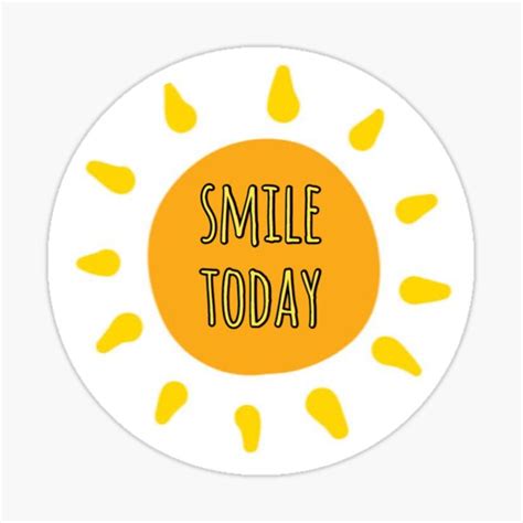 Sun Collection “smile Today” Sticker For Sale By Abbeyborden Redbubble