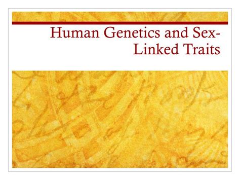 Ppt Human Genetics And Sex Linked Traits Powerpoint