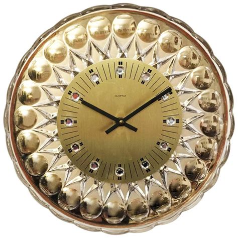 Hollywood Regency Style Mirrored Glass Wall Clock At 1stdibs