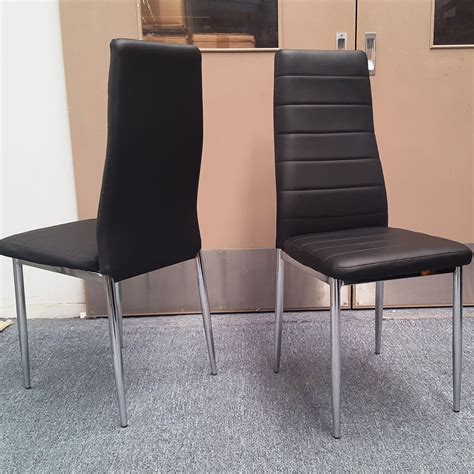 Modern Dining Chairs With Chrome Legs White Leather Seat And Back