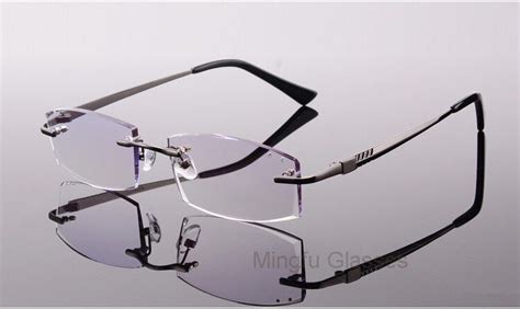 titanium eyeglasses men rimless prescription reading myopia photochromic multi focal glasses