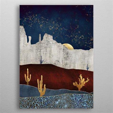 Moonlit Desert Poster By Spacefrog Designs Displate Art Desert