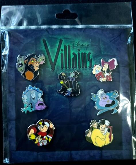 Disney Parks Villains Pin Badge 2013 7 Pin Set New On Card Ebay