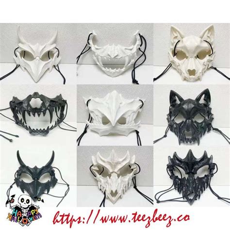 Therian Wolf Skull Mask Black / White / Luminous Resin Mask - Etsy