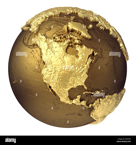 Golden Globe Model Without Water North America 3d Rendering Isolated