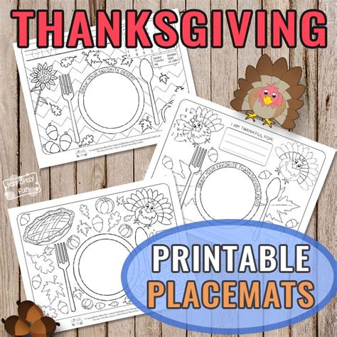 Thanksgiving Placemats For Kids To Color Thanksgiving Placemat